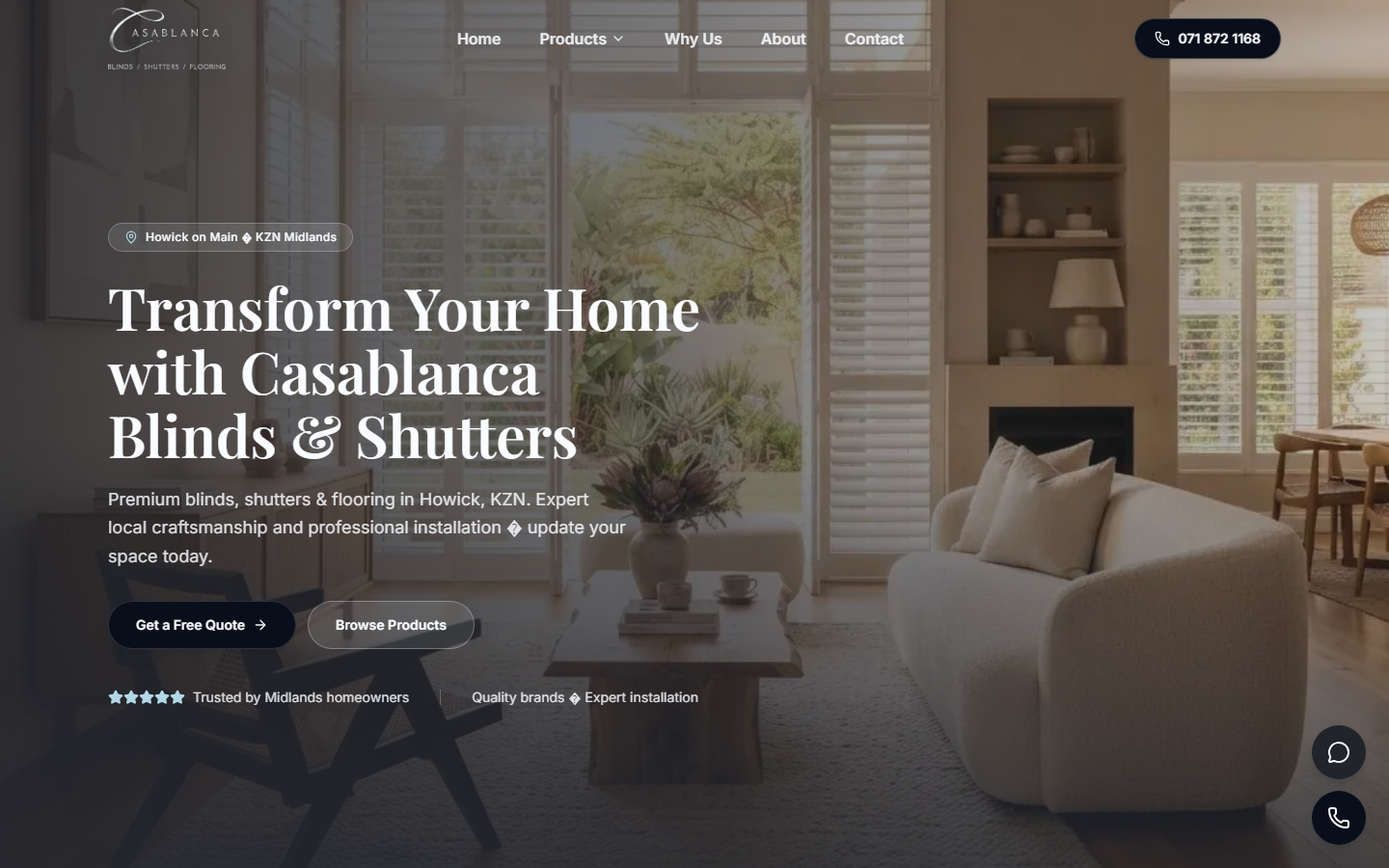 Casablanca Blinds & Shutters - Casablanca Blinds, Shutters & Flooring case study